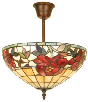 Finna plafondlamp in Tiffany stijl bruin, kleurrijk