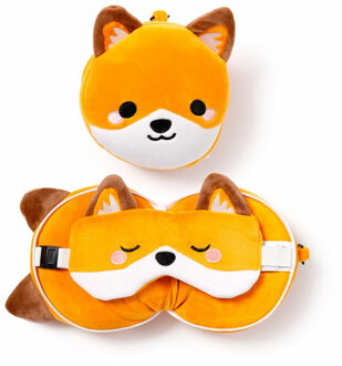 Finnick de Vos knuffel/reiskussen/masker - 2-in1 - kinderen