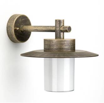 Fiona - Buitenwandlamp in landhuisstijl bruin-messing, wit