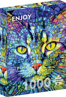Fiona the Stained Glass Cat Puzzel (1000 stukjes)