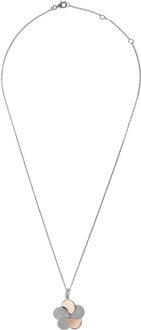 'Fioni' Dames 925 Sterling Zilveren Ketting met Hanger - Zilver/Rosé ZH-7452 Zilver en roségoud - One Size