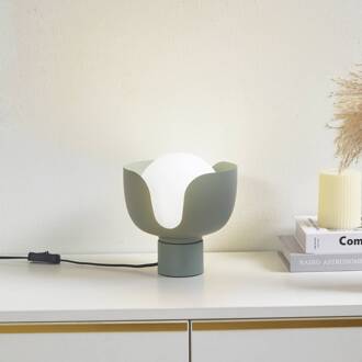 Fiora tafellamp, groen, glas, metaal, Ø 20 cm groen, wit