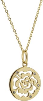'Fiore' Dames 925 Sterling Zilveren Ketting met Hanger - Goud ZH-7079/2