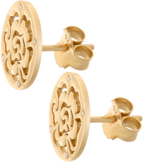 'Fiore' Dames 925 Sterling Zilveren Oorbellen - Goud ZO-7079/2