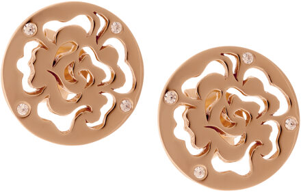 'Fiore' Dames 925 Sterling Zilveren Set: Ketting-Pendant + Oorbellen - Roze SET-7079/1 Rosé