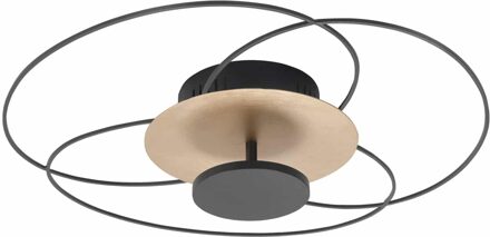 Fiore Plafondlamp 48cm 2700k zwart/goud 3 stap dimmer