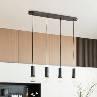 Fipas hanglamp zonder kap, 4-lamps zwart
