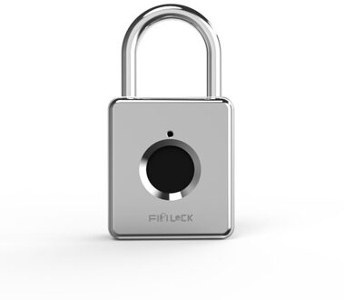 Fipilock Mini Oplaadbare Smart Lock Keyless Vingerafdruk Hangslot Anti-Diefstal Beveiliging Leuke Hangslot Deur Bagage Lock Kleine Doos zilver