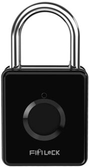 Fipilock Mini Oplaadbare Smart Lock Keyless Vingerafdruk Hangslot Anti-Diefstal Beveiliging Leuke Hangslot Deur Bagage Lock Kleine Doos zwart