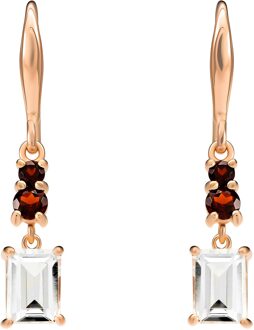 'Fira' Dames 925 Sterling Zilver Set: Ketting + Oorbellen + Ring - Roze SET-7571/RG Rosé - L