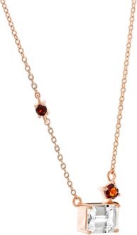 'Fira' Dames 925 Sterling Zilveren Ketting - Roze ZK-7571/RG Rosé