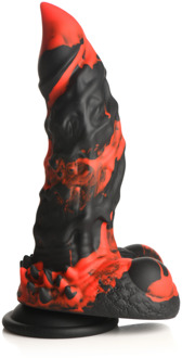 Fire Demon - Monster Silicone Dildo - Rood/Zwart - Fire Demon - Monster Silicone Dildo - Rood/Zwart