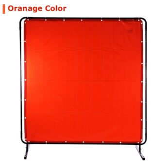 Fire Proof Vlamvertragende Lassen Deken Lassen Shield 6'x6 'Translucent Anti Uv Anti-Uv Vinyl Lassen Schermen Gordijn oranje rood kleur / 1.74 M X 1.74 M
