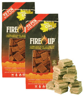 Fire-Up Fire-up Barbecue aanmaakblokjes - 144x - bruin - reukloos - niet giftig - BBQ