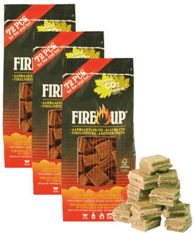 Fire-Up Fire-up Barbecue aanmaakblokjes - 216x - bruin - reukloos - niet giftig - BBQ