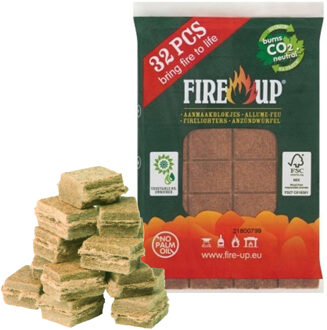 Fire-Up Fire-up Barbecue aanmaakblokjes - 64x - bruin - reukloos - niet giftig - BBQ