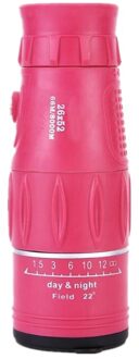 Fireclub 26X52 High Power Monoculaire Hd Groothoek Telescoop Draagbare Outdoor Zoom Optische Monoculaire roze