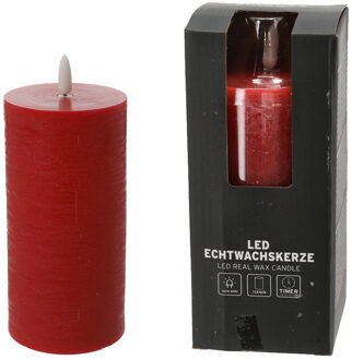 Firenze Home Led Kaars - Rood -d7,5 X H15 Cm - Timer