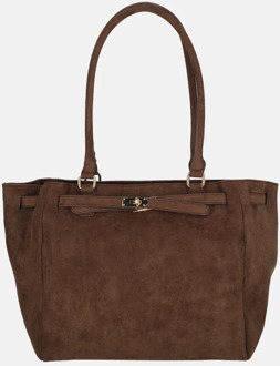 Firenze shopper suedine coffee Donkerbruin