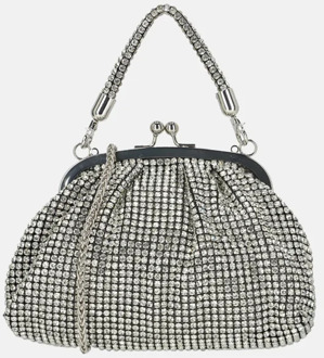 Firenze Strass handtas silver Zilver