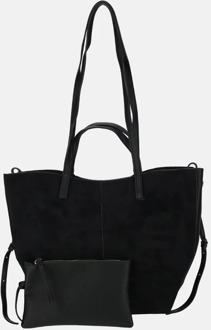 Firenze Suedine shopper L black Zwart