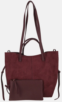 Firenze Suedine shopper L burgundy Donker rood
