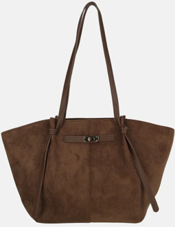 Firenze Suedine shopper L coffee Donkerbruin