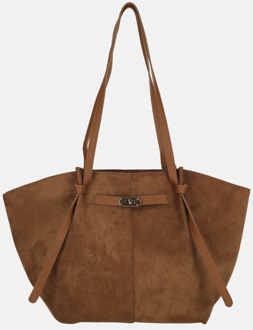 Firenze Suedine shopper L dark brown Bruin