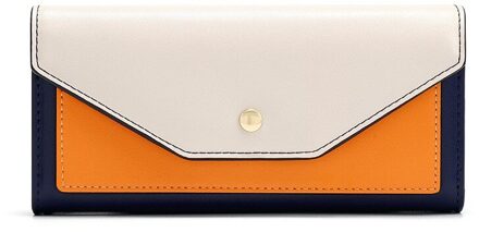 Firmranch Vrouwen Portemonnee Mode Contrast Kleur Ins Grote Capaciteit Lange Bankbiljet Bankkaart Hand Purse Blauw