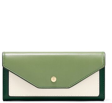 Firmranch Vrouwen Portemonnee Mode Contrast Kleur Ins Grote Capaciteit Lange Bankbiljet Bankkaart Hand Purse groen