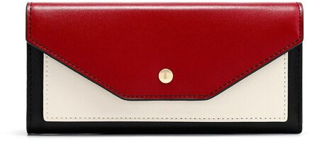 Firmranch Vrouwen Portemonnee Mode Contrast Kleur Ins Grote Capaciteit Lange Bankbiljet Bankkaart Hand Purse zwart