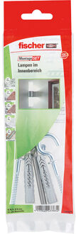 Fischer 534579 Montageset lamp binnenshuis Inhoud 1 set 2x universele plug UX 8 x 50 mm R · 2x ronde haak 5,5 x 84 mm · 1x steenboor Ã 8 x 120 mm.
