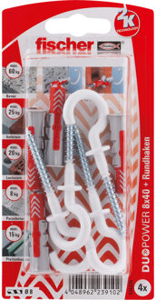 Fischer Deuvel DUOPOWER 8X40 WH K DE Plug