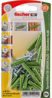 Fischer Deuvel SX GREEN 5x25 S K 20 Plug
