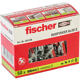 Fischer FIS univ plug Duopower, kunstst, le 30mm, boorgatdiameter 6mm (Prijs per 50 stuks)