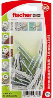 Fischer FU 6 x 35 SK Universele pluggen 35 mm 6 mm 53300 10 stuk(s)