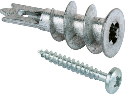 Fischer Gipsplaatplug+Schroef Pk 50mm - 100 stuks