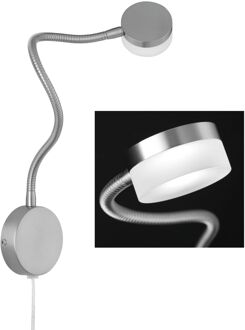 Fischer & Honsel Wandlamp Led Lug Metaal Nikkel Geborsteld 5w