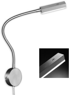 Fischer & Honsel Wandlamp Led Met Sensor Raik Metaal Nikkel Geborsteld 5w