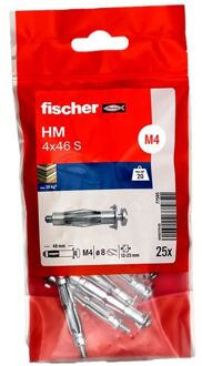 Fischer Metalen Hollewandplug + Metrische Schroef Hm 4x46 S 25 St.