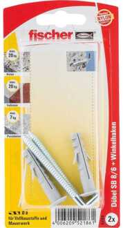 Fischer Muurplug/Duim SB 8/6 K - 2 Stuks