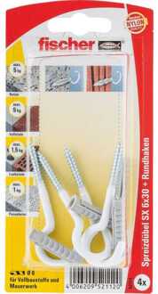 Fischer Plug/Schroefhaak Wit S x 6  x  30 HRK (4)