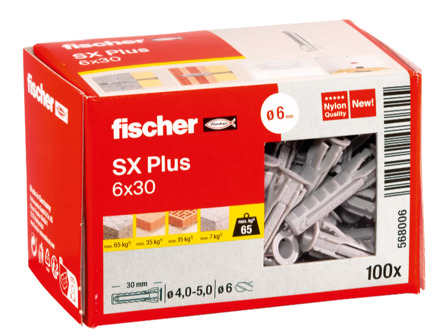 Fischer PLUG SX Plus 6 X 30 100 St 568006