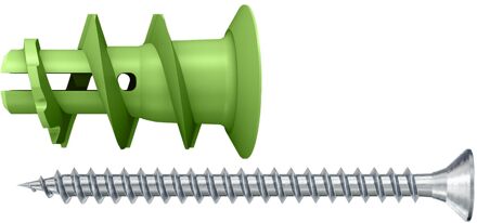 Fischer Plug Voor Gipsplaat Gk Green Nylon - Diam. 20mm - 5 Stuks