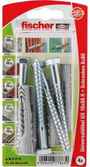 Fischer Universeel Plug/Schroef U x 10 x 60SK - 4 Stuks