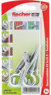 Fischer Universeelplug/Haak U x 6 x 35RHK - 4 Stuks