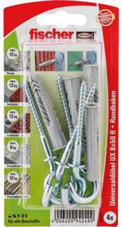Fischer Universeelplug/Haak U x 8 x 50RHK - 4 Stuks