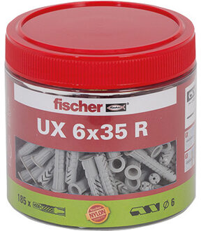 Fischer Universeelplug UX 6 x 35 R met rand, bus