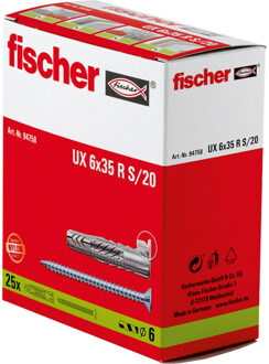 Fischer UX 6 x 35R S/20 Universele pluggen 35 mm 6 mm 94758 25 stuk(s)