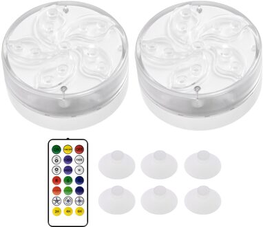 Fish Tank Onderwater Lamp Waterdicht Rf Led Verlichting Afstandsbediening Aquarium Kerst Dompelpompen Huis Tuin Decor Landschap 2stk